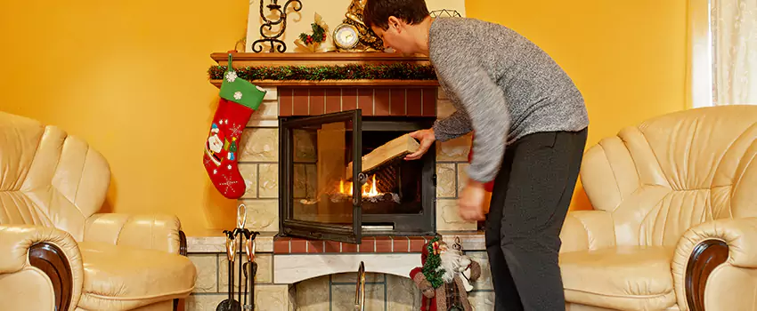 Rusted Metal Fireplace Restoration in Wyoming, Michigan